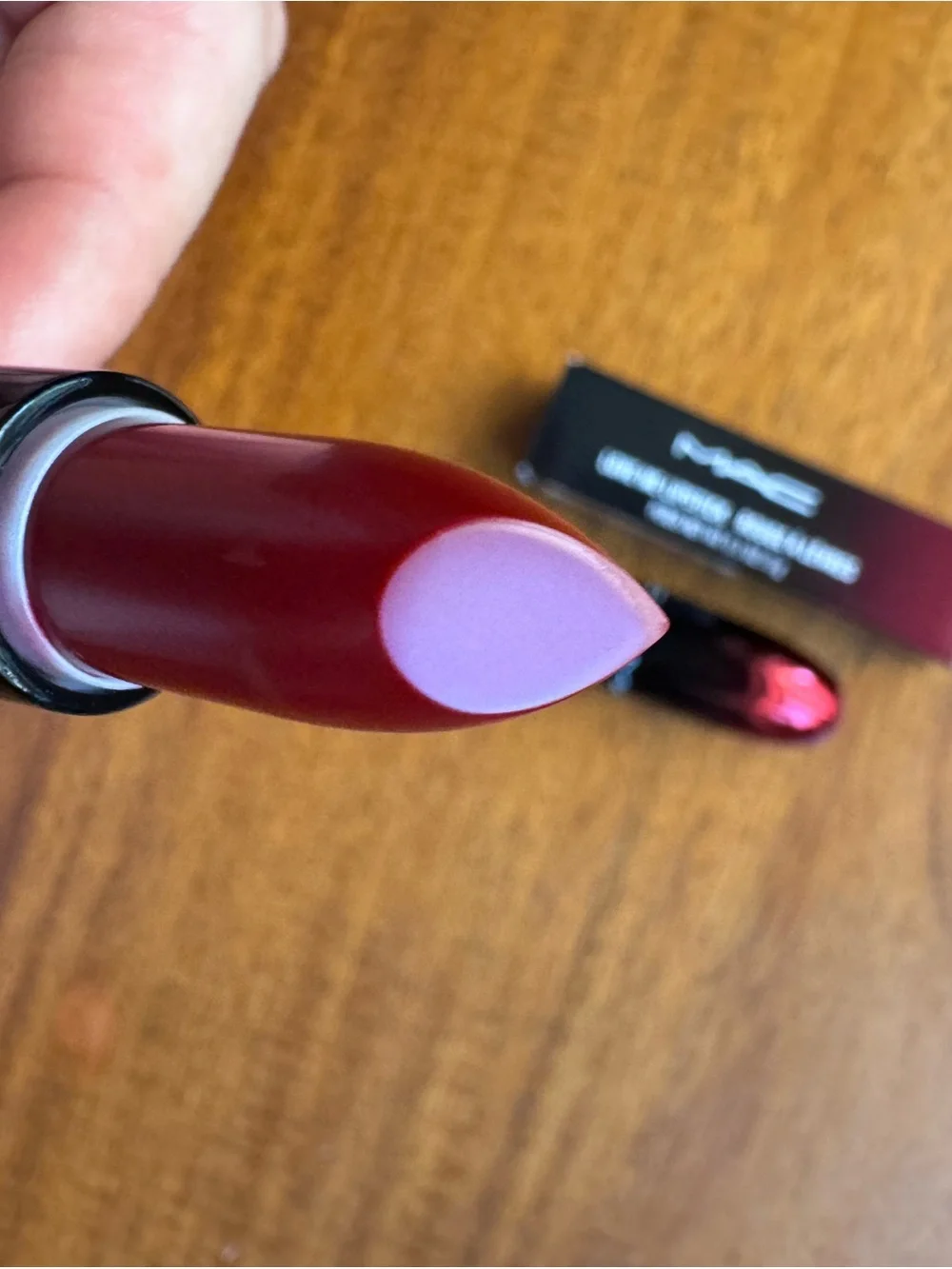 MAC Cosmetics Love Me Lipstick - Deep Red in the shade E for Effortless